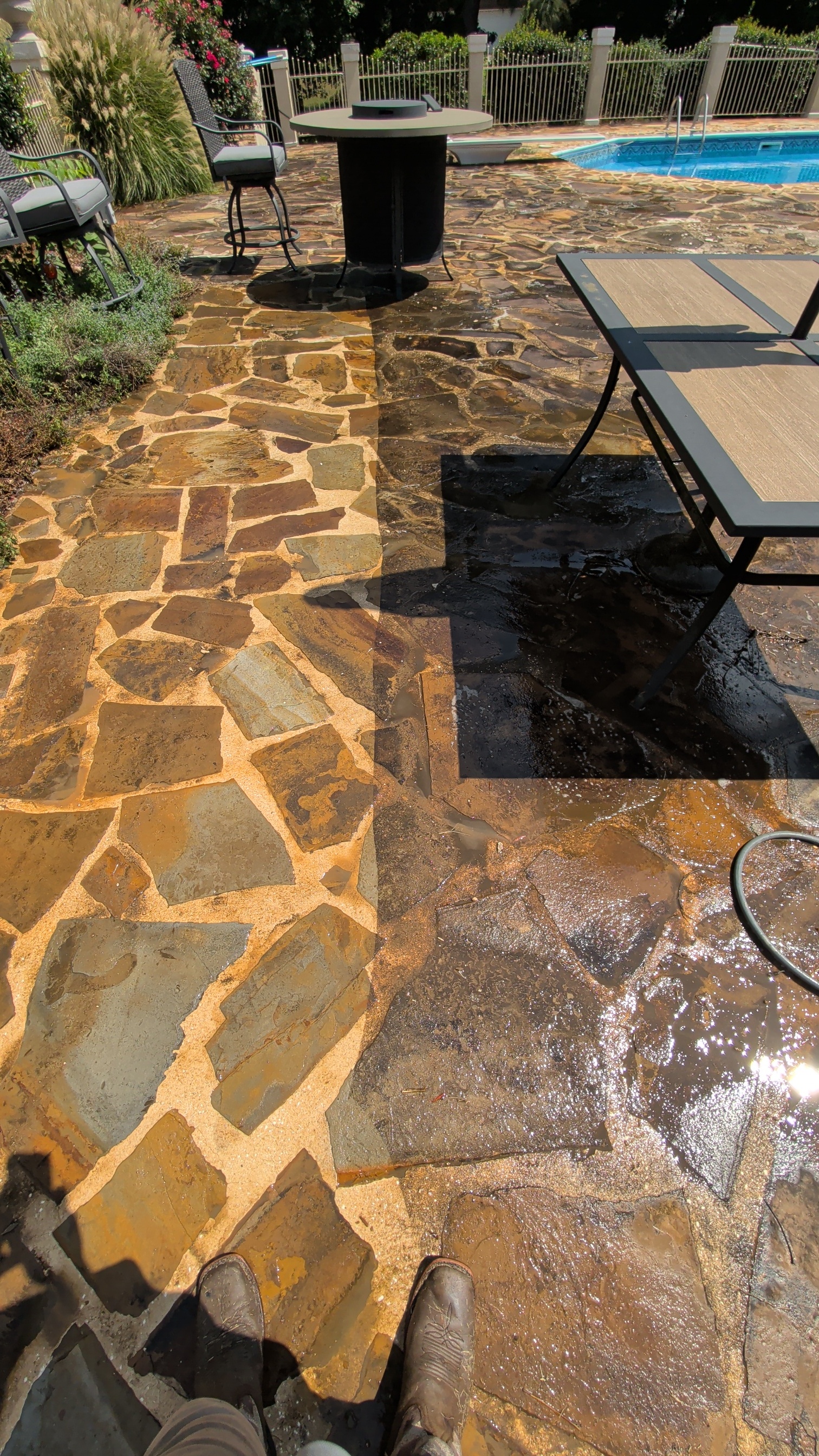 Pool deck during greenwood