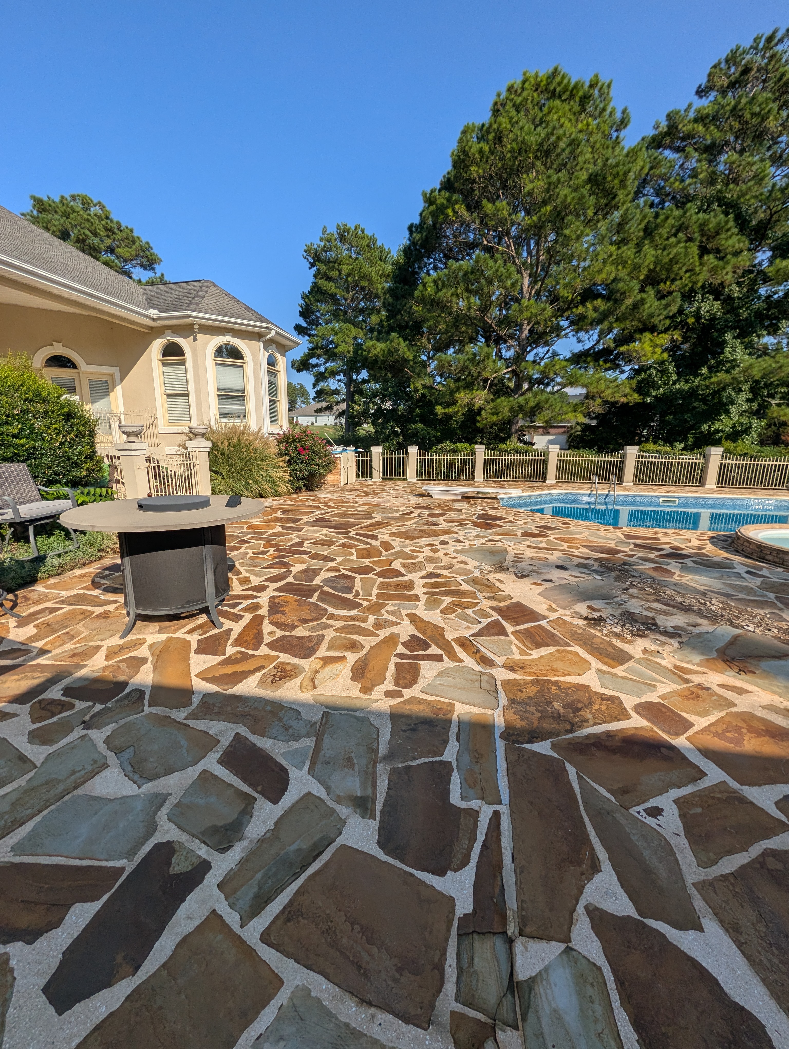 Pool deck after greenwood